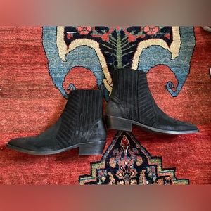 All saints black suede Chelsea boot